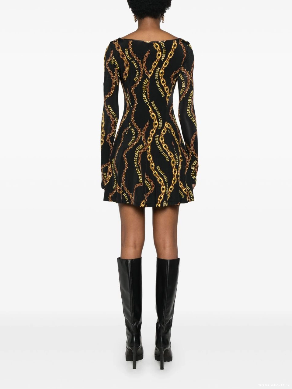 Cheap print mini Jeans Versace Women chain-link Couture dress 0731